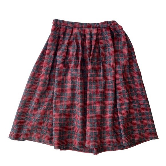 Vintage Plaid Wool Skirt - Picture 1 of 9